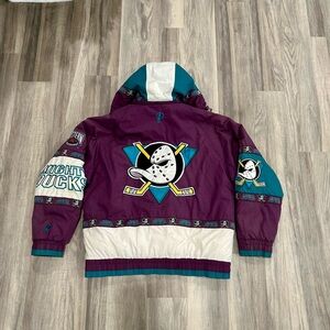 Vintage Anaheim Mighty Ducks Pro Player NHL Puffer Hoodie Jacket